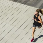 a fitness woman running fast